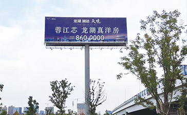 新世纪大桥三面翻广告牌